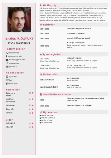 İnsan Kaynakları Cv Örnekleri cv indir